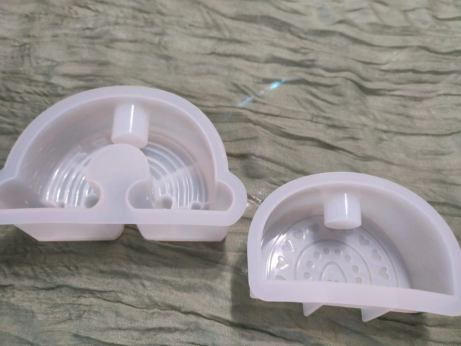 Silicone candle holder molds, rainbow and hearts