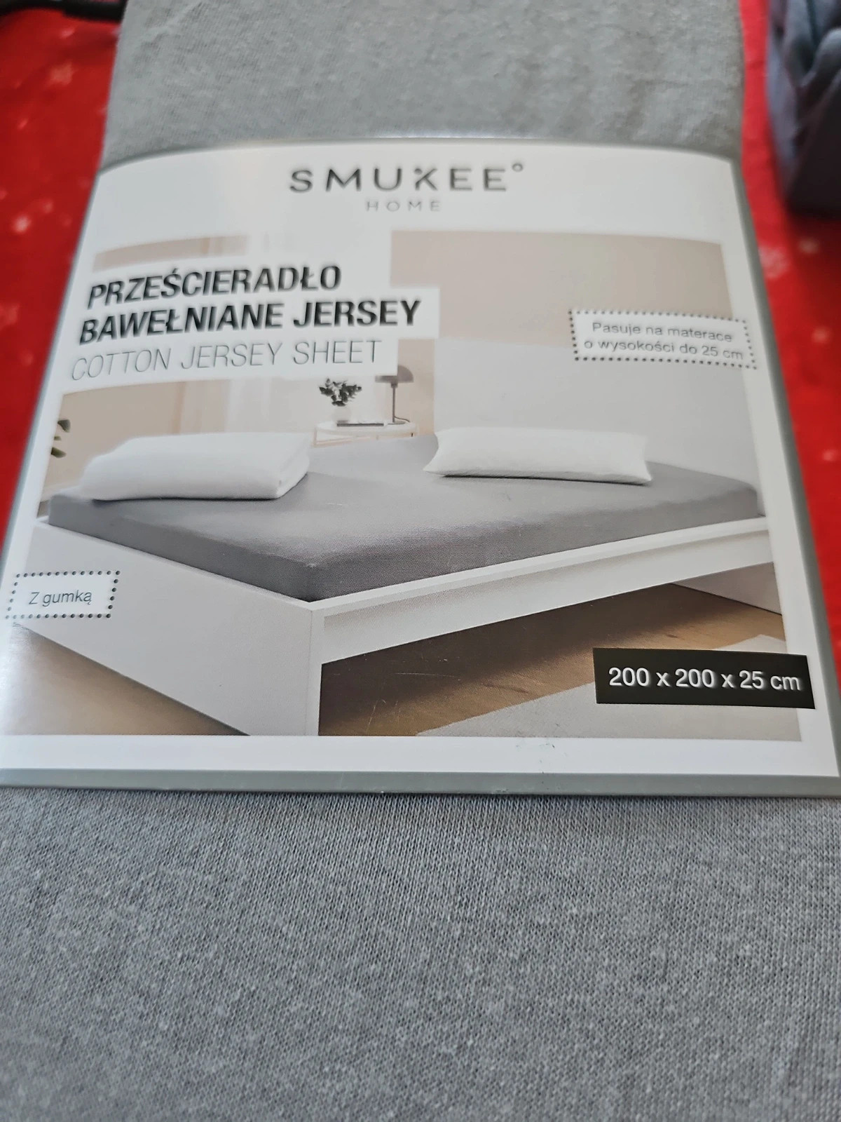 Smukee home prześcieradło bawełniane jersey 200x200x25  nowe