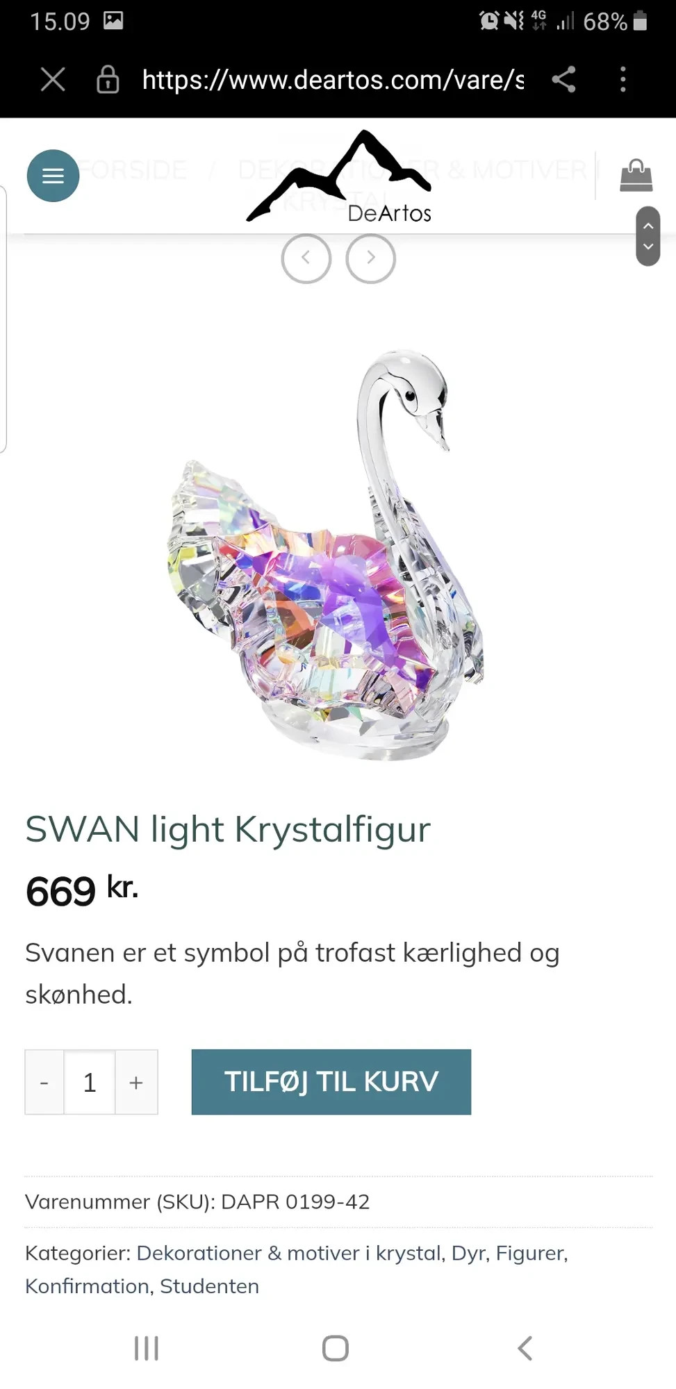 Svane krystalglas DeArtos