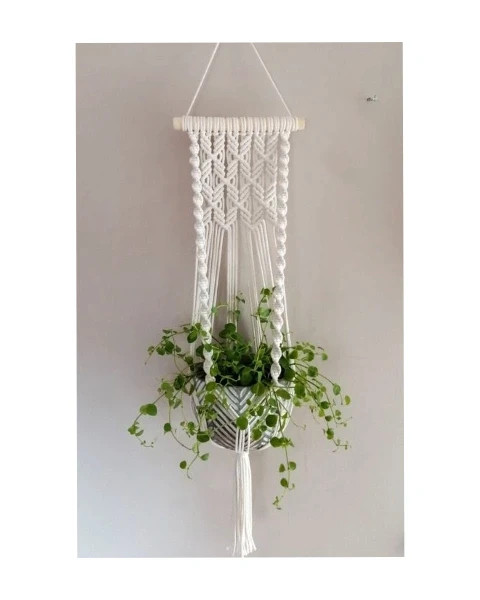 Kwietnik plant hanger z warkoczami boho dzień nauczyciela