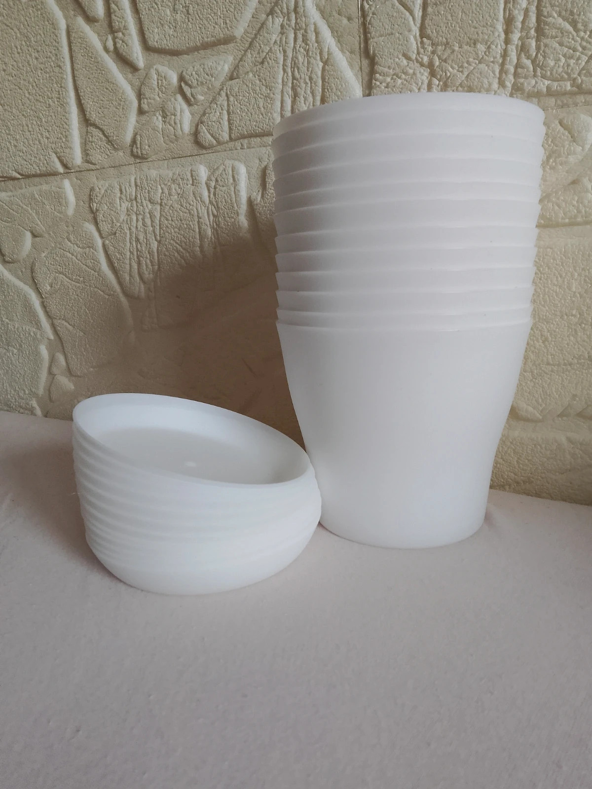 12 PCs sets of white flower pots