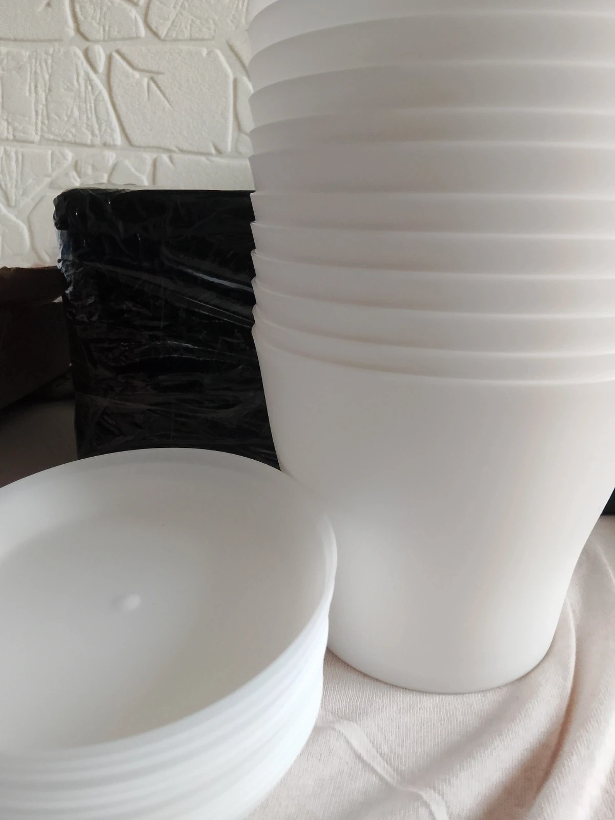 12 PCs sets of white flower pots