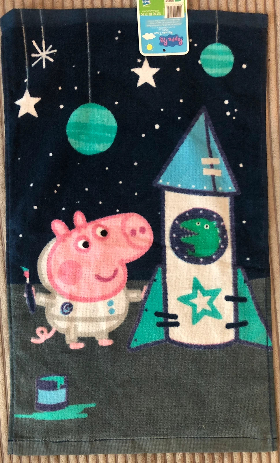 Ręczniczek 30x50 do rąk ręcznik do przedszkola Świnka Peppa Pig George Kosmos Rakieta Dino Dinozaur