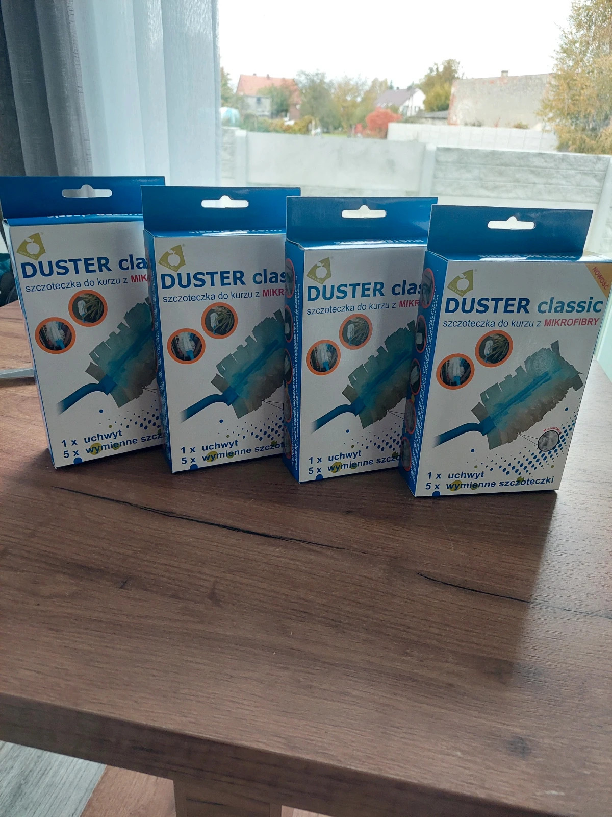 Duster classic szczoteczka do kurzu z mikrofibry 1 uchwyt + 5 wymiennych szczotek zestaw 4 sztuk