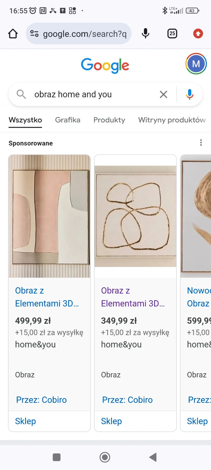 Nowy obraz na płótnie Home and You