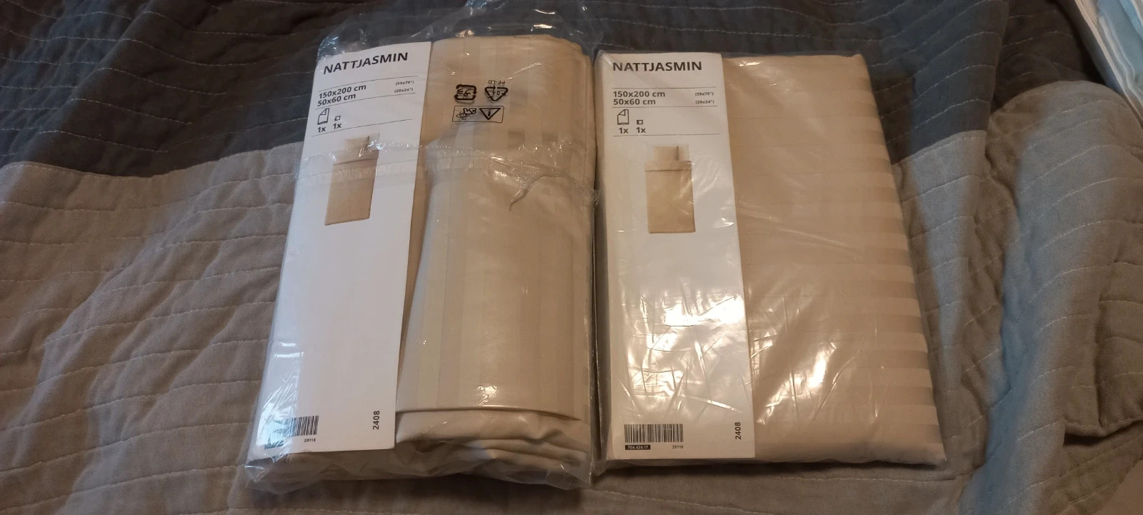 2 nowe komplety pościeli Ikea Nattjasmin beżowe 150×200