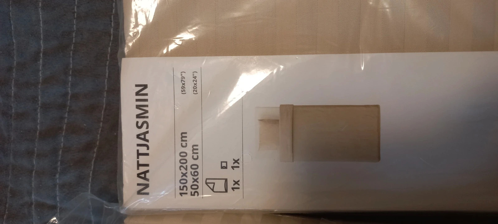 2 nowe komplety pościeli Ikea Nattjasmin beżowe 150×200