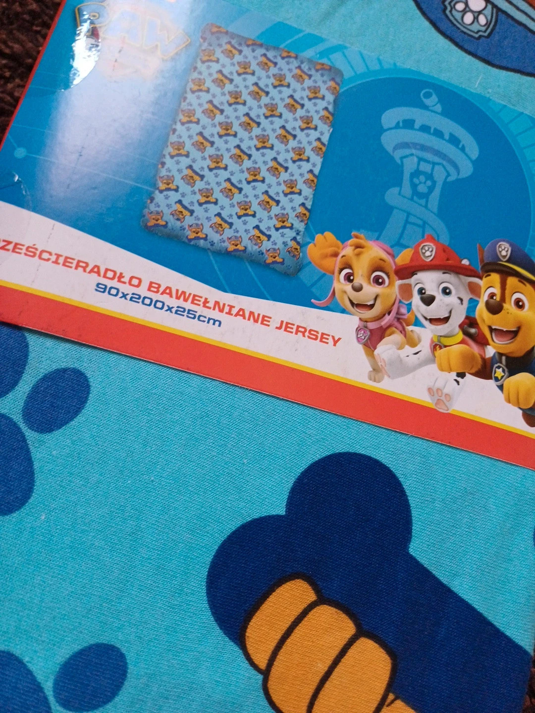 Prześcieradła 90x200 bawełniane paw patrol