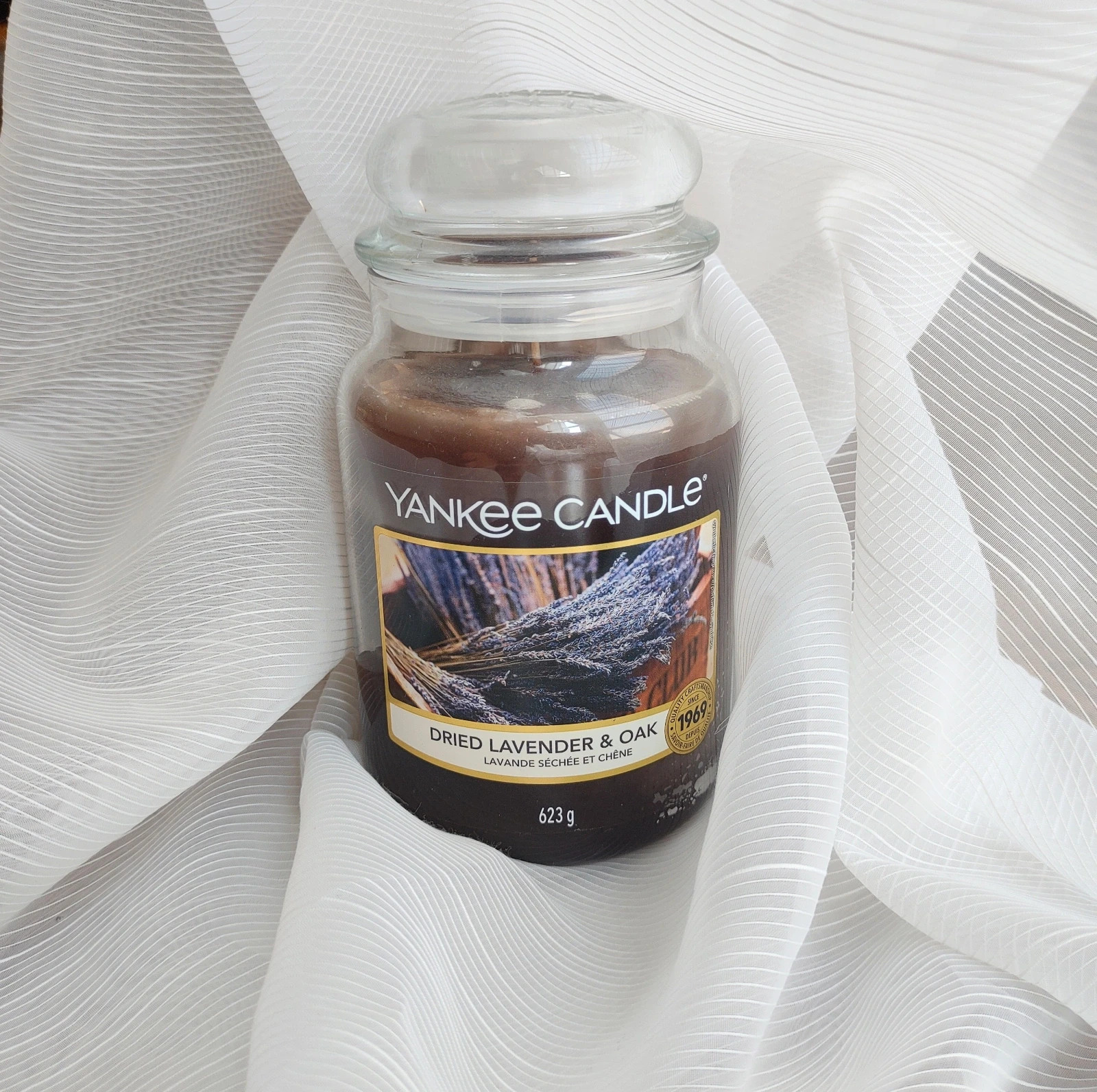 Yankee Candle świeca zapachowa duża 623g  Dried Lavender  Oak