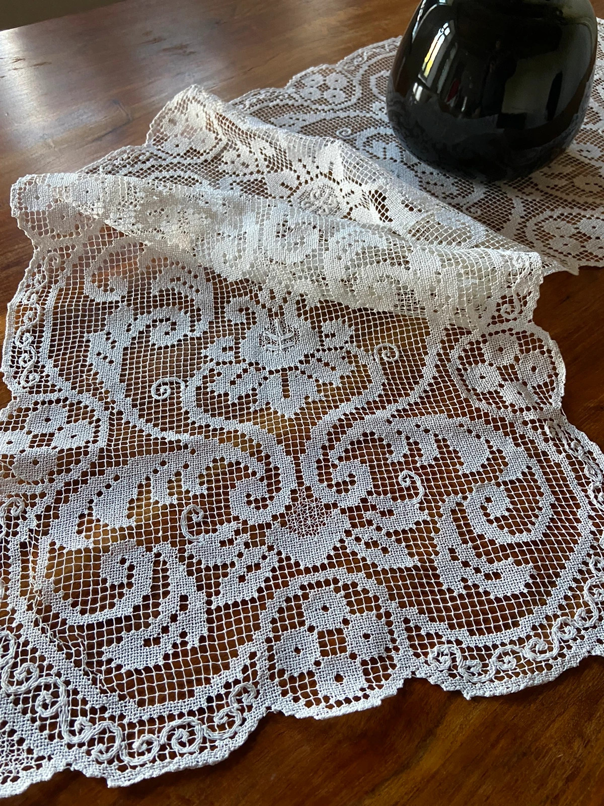 Ażurowy Piękny Bieżnik /Vintage /Hand made