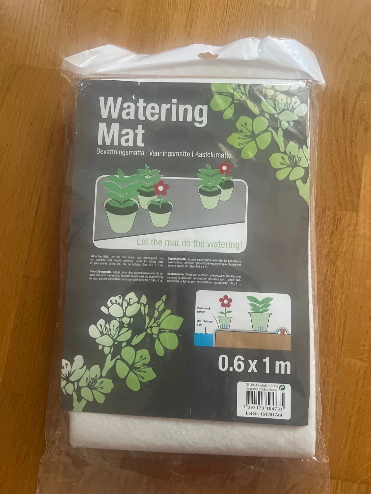 Vattnings matta, Watering mat för blommor