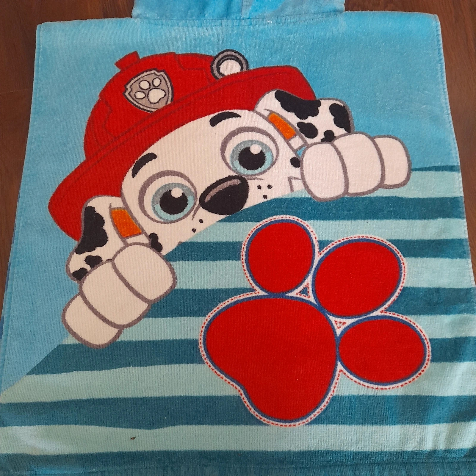 Ręcznik kąpielowy z kapturem poncho Paw patrol Psi Patrol Marshall i Chase