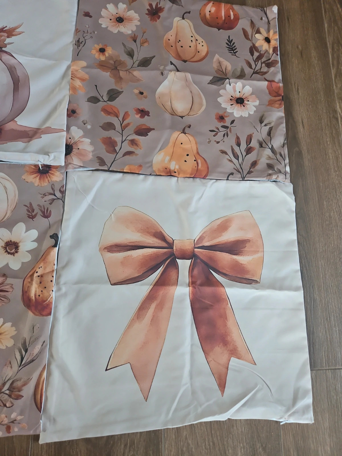 4szt poszewki na poduszki jesienne dynie 50cm x 50cm boho pastelowe kolory