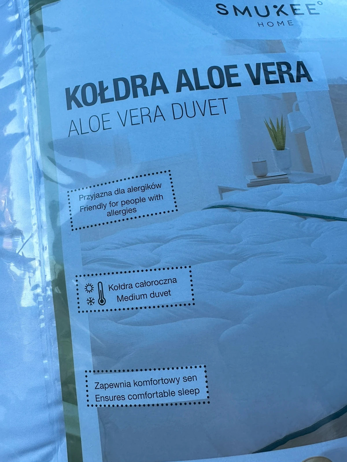 Nowa kołdra antyalergiczna Aloe Vera Smukee Home 155x200 całoroczna