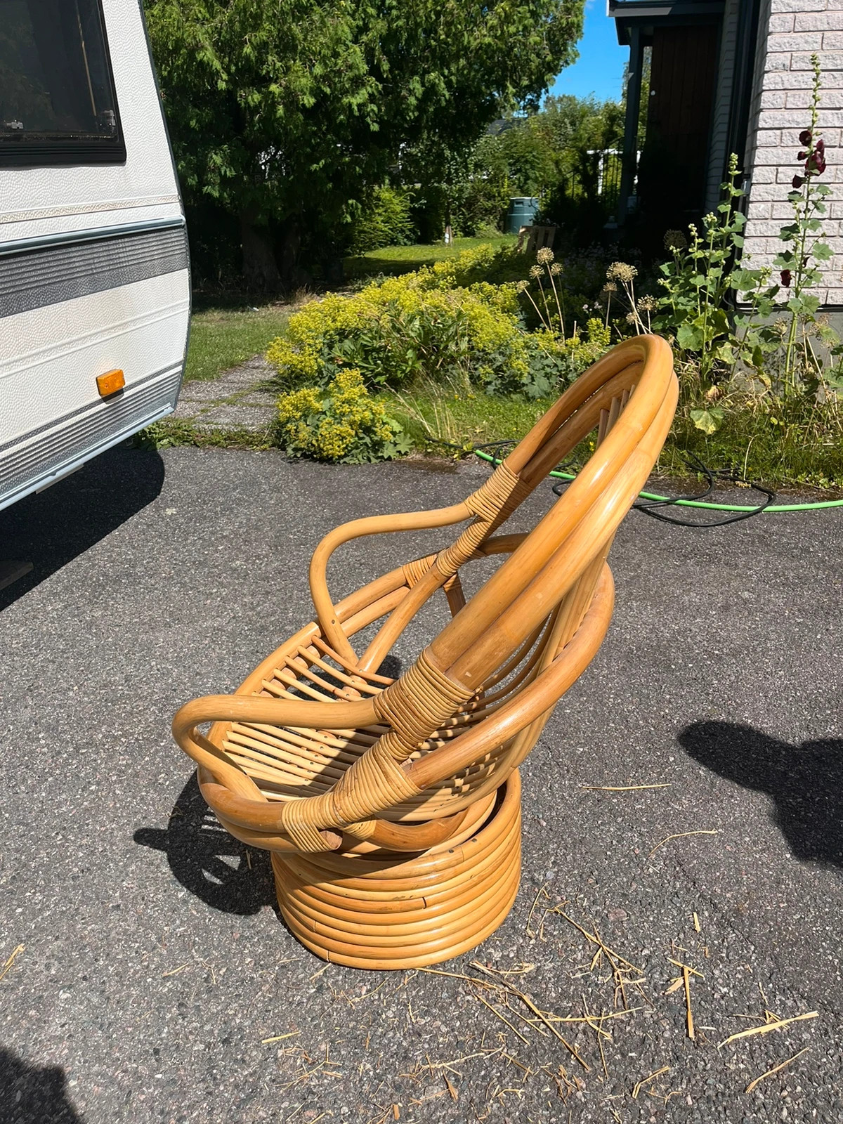 Rottingfåtölj Vintage Bamboo Armchair