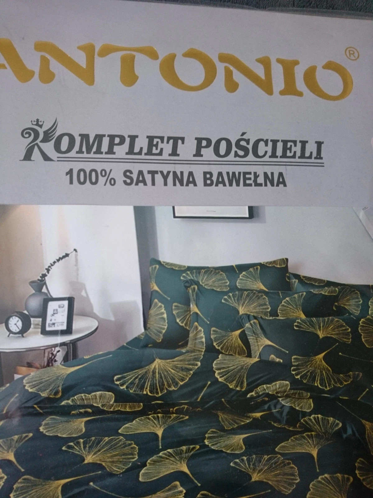 Komplet pościeli 140x200, Zielona, liście