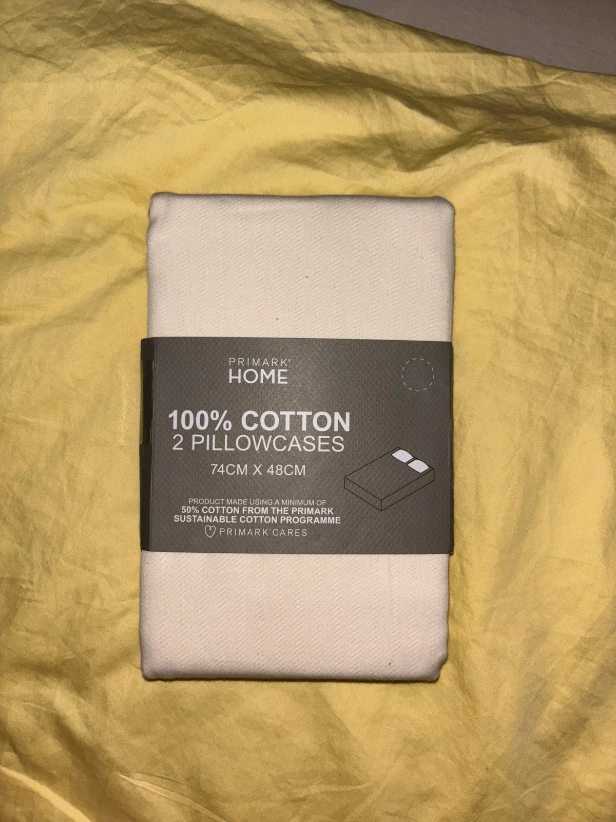 Set of 2 off-white cotton pillowcases