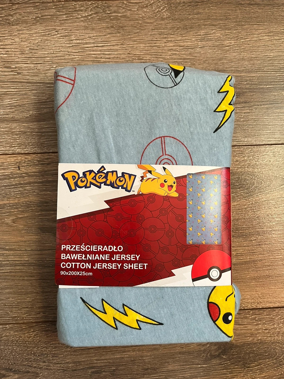 Prześcieradło bawełniane jersey 90x200 Pokémon