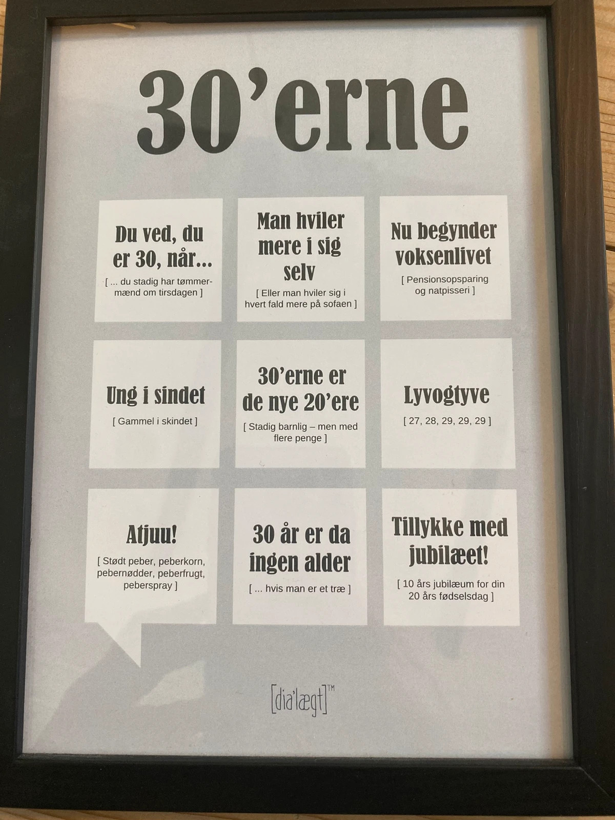 Dia’lægt plakat inkl ramme