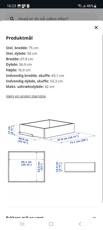 Tilbehør til skabe, Ikea, b: 75 d: 60