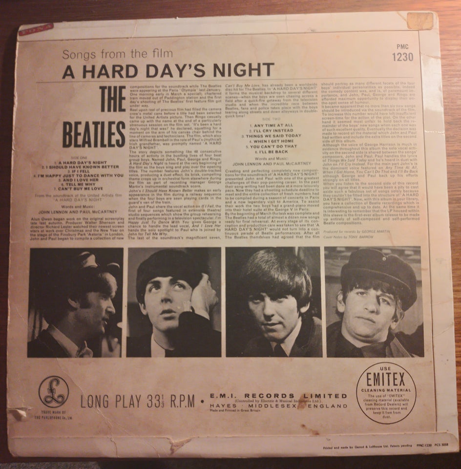 LP, Beatles, a hard days night DK