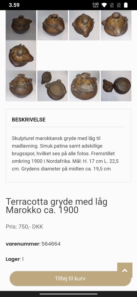 Andre samleobjekter, Gryde fra