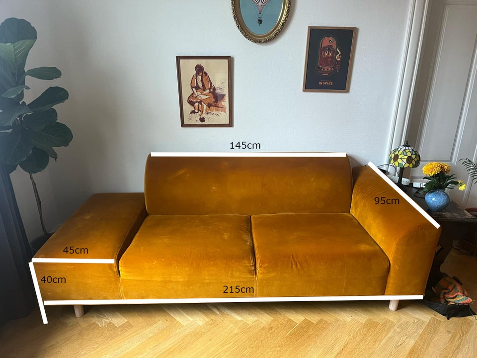 Sofa, velour, 2 pers.