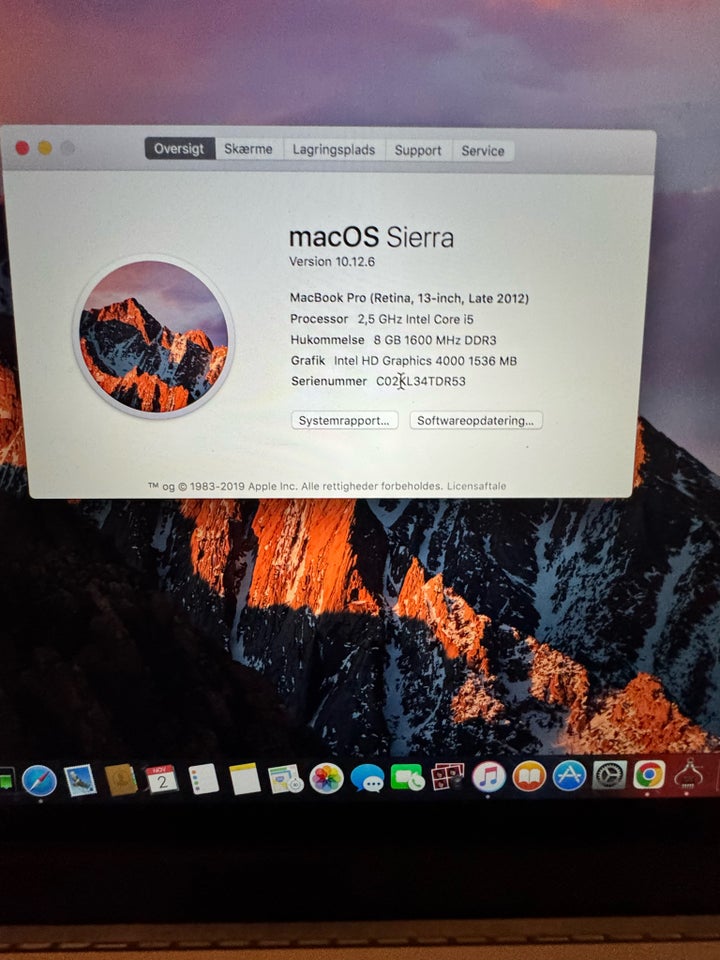 MacBook Pro, Retina 13”, 2,5 GHz