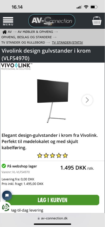 TV-gulvstander i krom, Perfekt