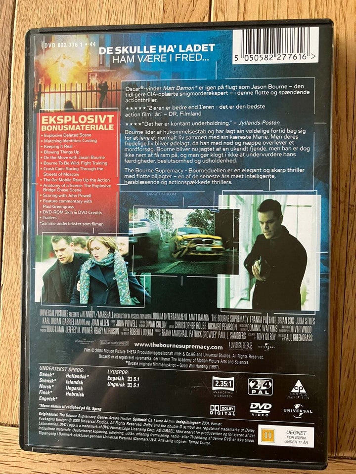 The Bourne Supremacy, DVD, action