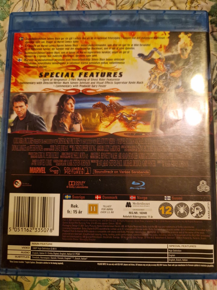 Blu-ray film, Ghost rider