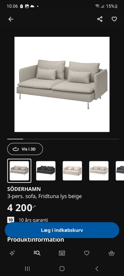 Sofa 3 pers  Söderhamn