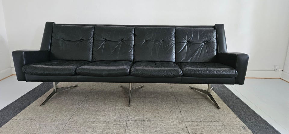 Sofa, læder, 4 pers.