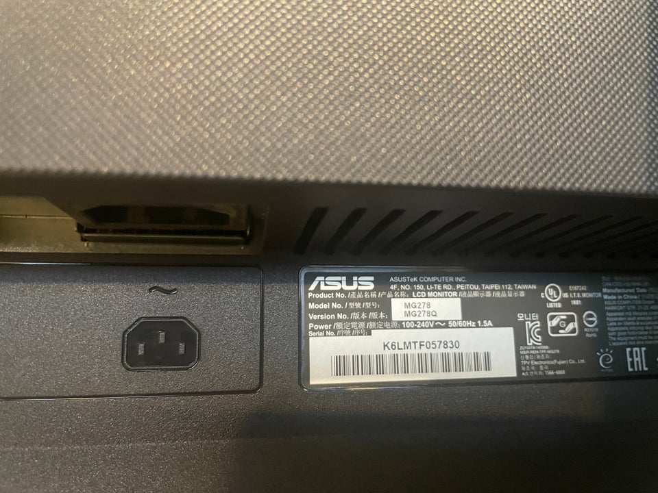 ASUS, MG278Q, 27 tommer