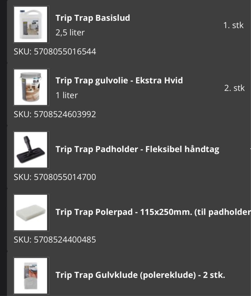 Trip Trap gulv olie og basislud