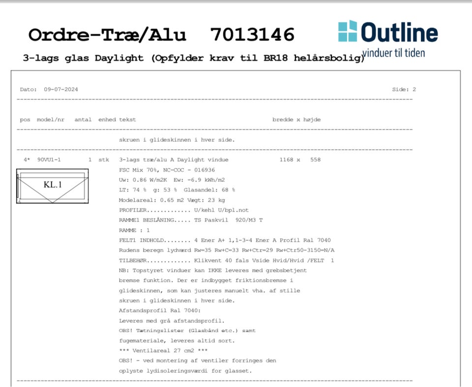 Topstyret og tophængt, træ/alu, b: