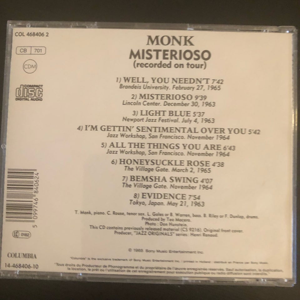 Thelonious Monk : Misterioso