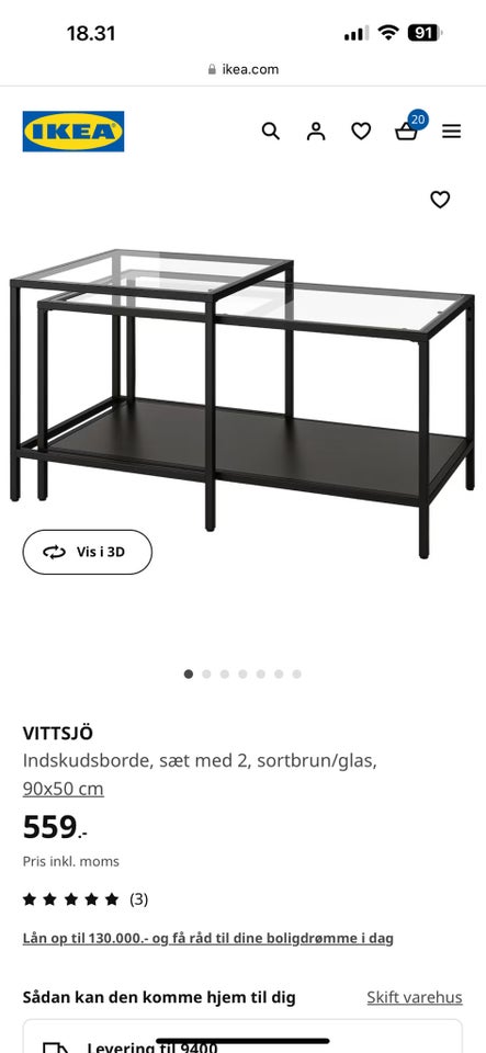 Sofabord Ikea hvid sofabord med