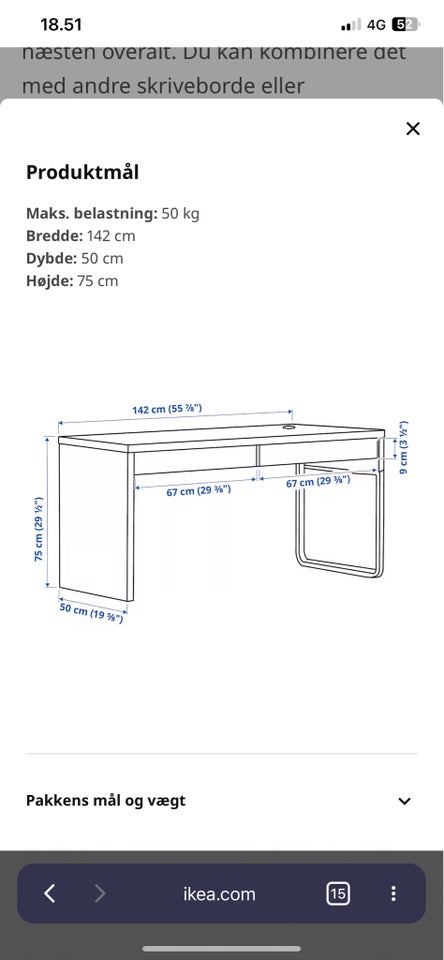 Skrivebord, Micke IKEA