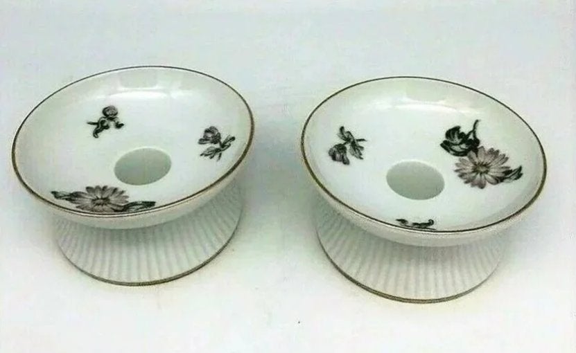 Porcelæn 2 STK RETRO LYSESTAGER