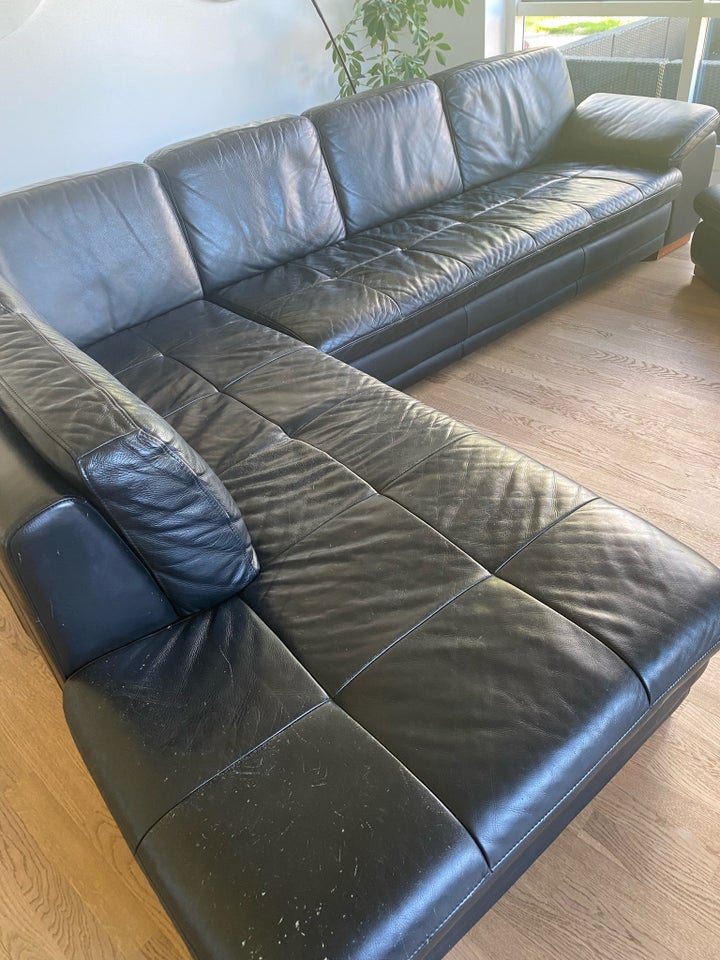 Sofa, læder, 5 pers.