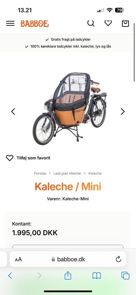 Andet, Kaleche til Babboe e-mini