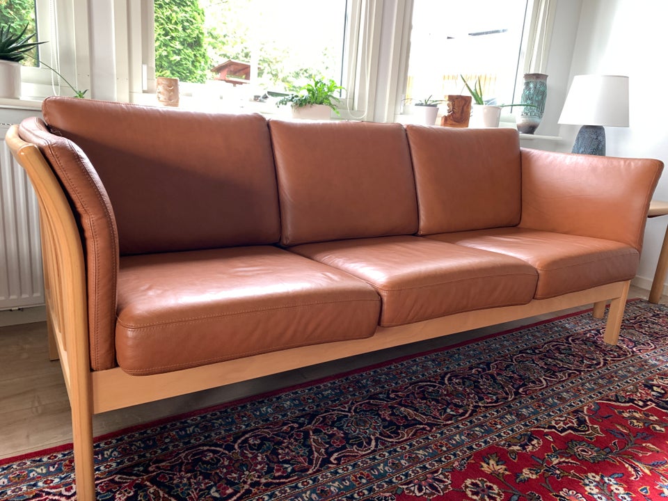 Sofa, læder, 3 pers.