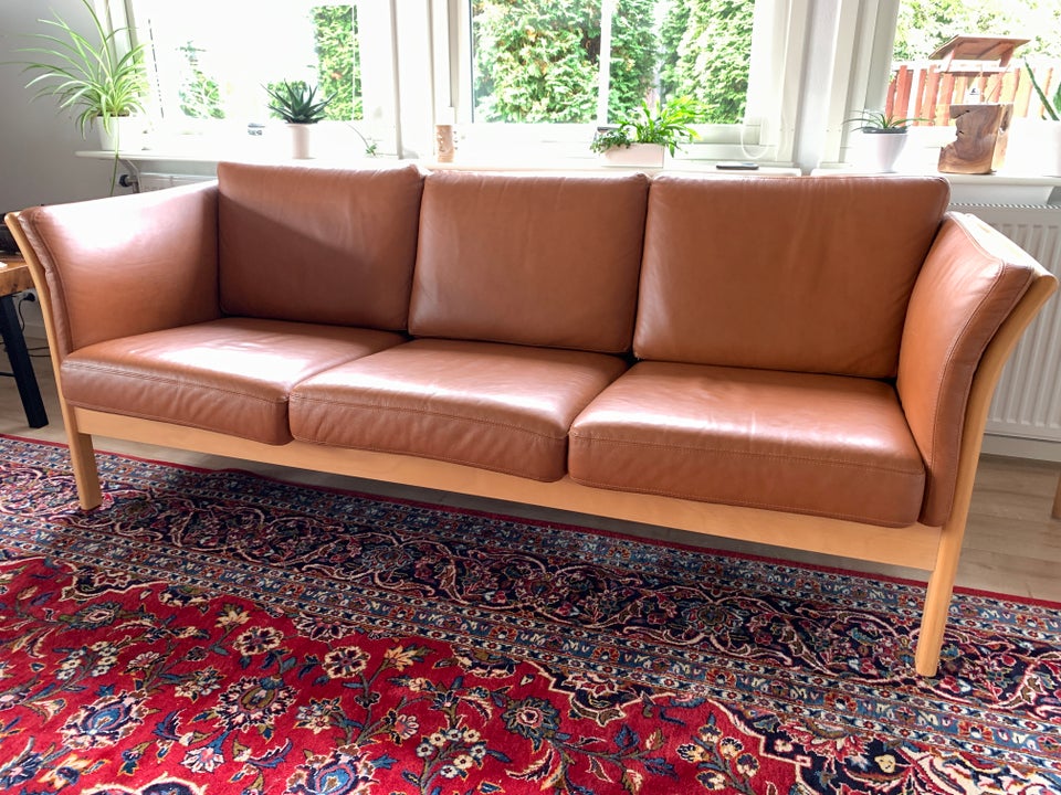 Sofa, læder, 3 pers.