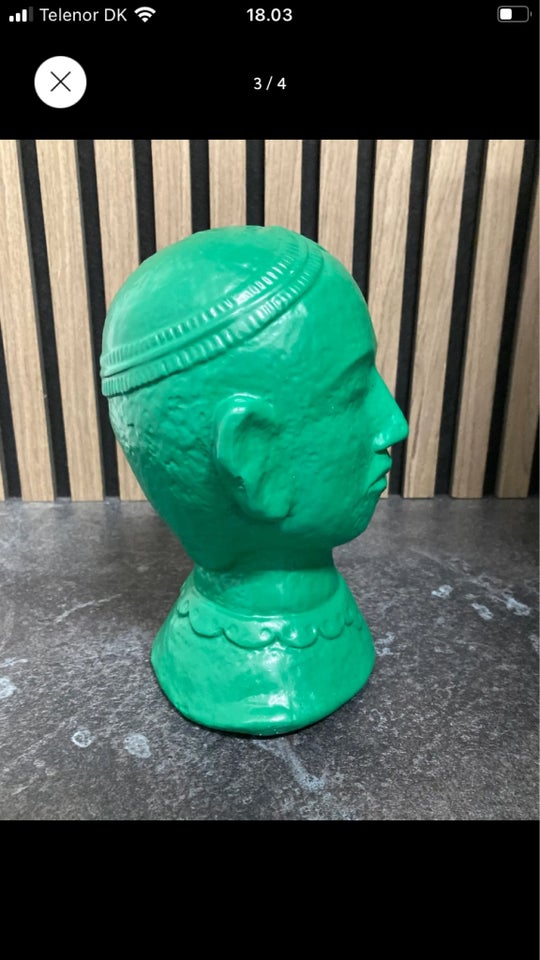 Buste grøn Buddha  motiv: Hoved