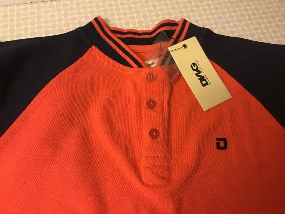 Polo t-shirt, Orange Blå Kortærmet