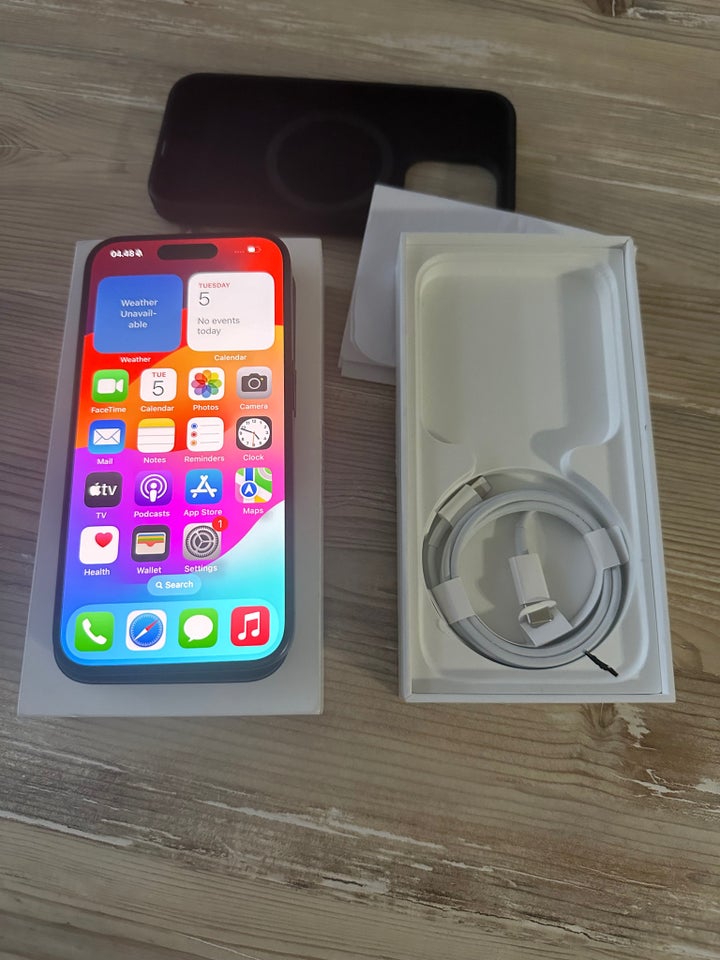 iPhone 15 Pro, 128 GB, sort