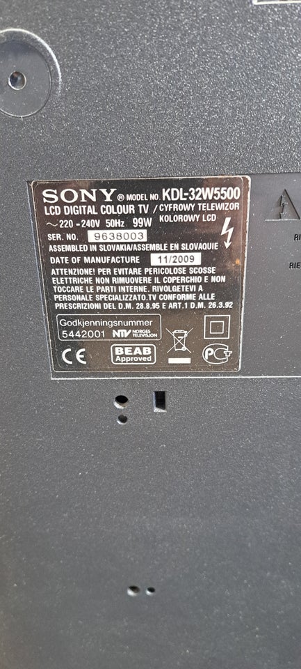 LCD, Sony, KDL-32W5500