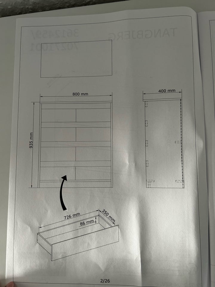 Kommode, laminat, b: 80 d: 40 h: 93