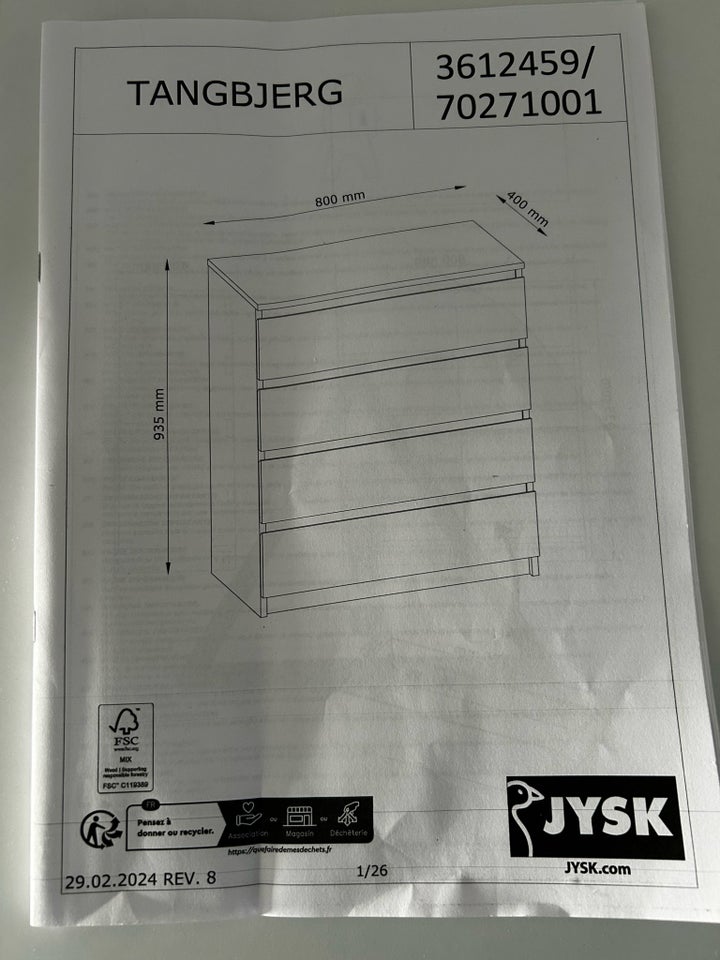 Kommode, laminat, b: 80 d: 40 h: 93